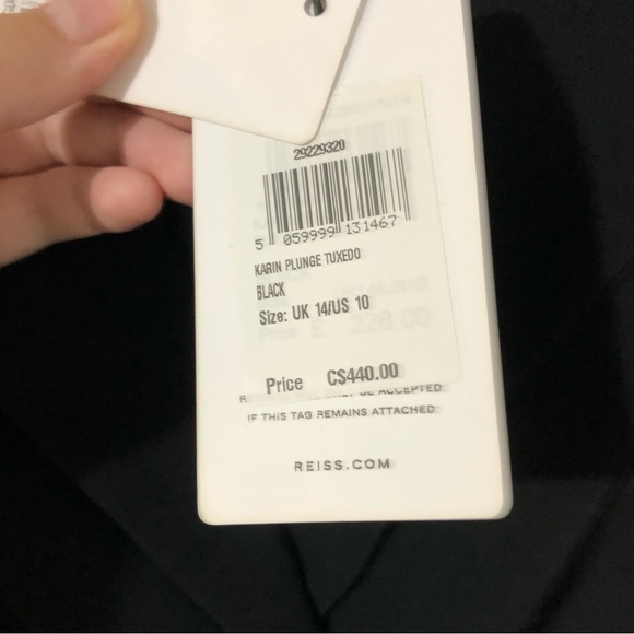 NWT: Reiss Plunge Neck Blazer Mini Dress - Picture 5 of 6